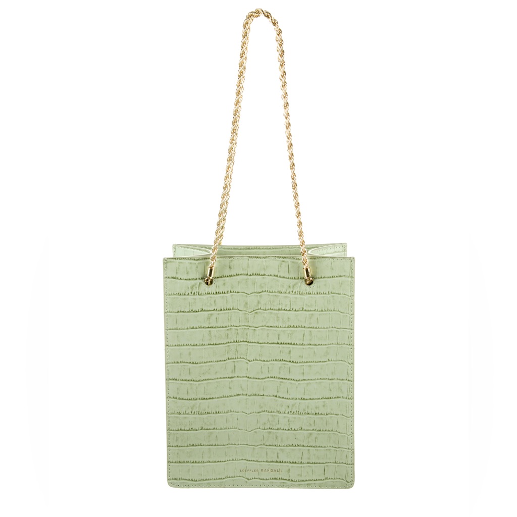 Loeffler Randall Antoinette Croc-Effect Leather Tote In Green